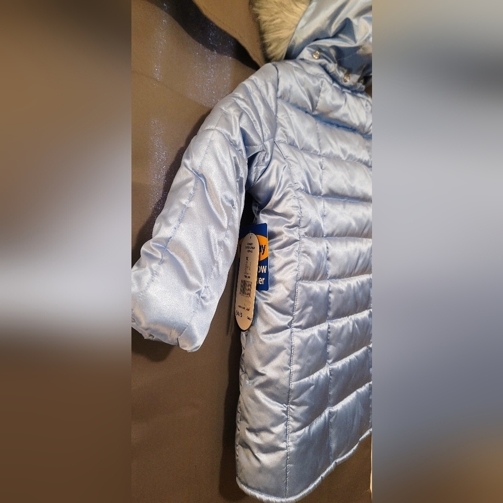 Vintage Y2K Kmart Brand EXTREME Girls 4/5 Blue Pearl Puffer Jacket 90s - Picture 8 of 16